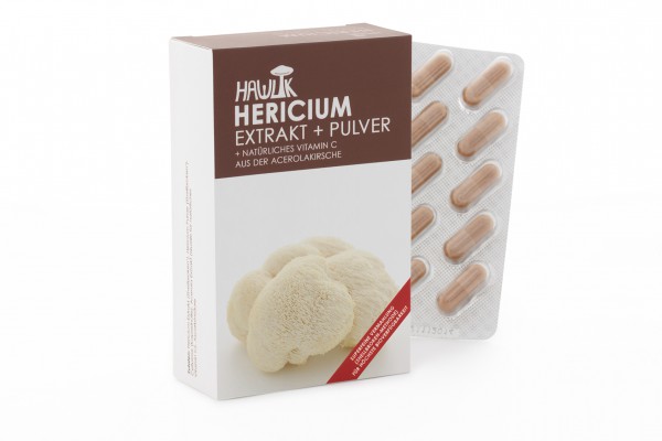 Hericium Pulver+Extrakt - 60 Kapseln - Hawlik